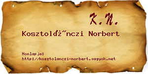 Kosztolánczi Norbert névjegykártya